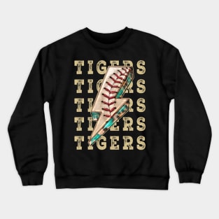 Aesthetic Design Tigers Gifts Vintage Styles Baseball Crewneck Sweatshirt